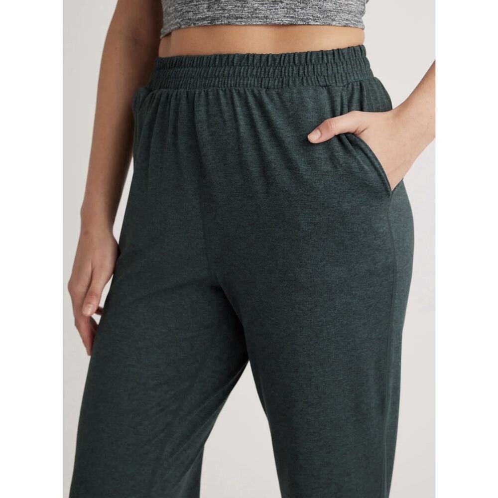 Quince Flowknit High-Rise Boyfriend Joggers Size S Dark Green Sporty - Picture 2 of 8